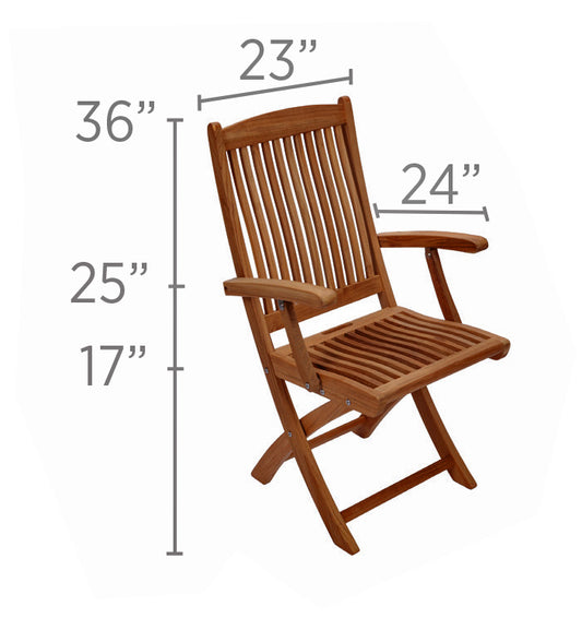 Royal Teak Collection Sailor Folding Arm Chair – SFC