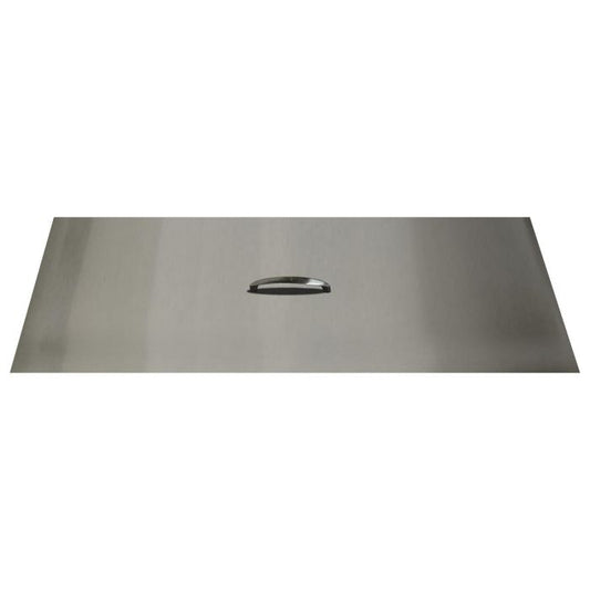 The Outdoor Plus - Brushed Stainless Steel Rectangle Fire Pit Cover, 104x12-Inch - OPT-RC12104