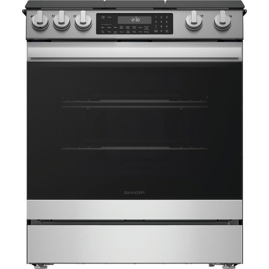 Sharp - 6.1 CF / 30" Gas Slide-In Range, Convection, AirFry - SSG3065JS