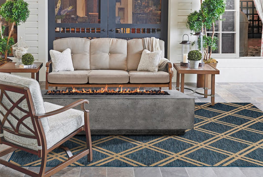 Prism Hardscapes - 90" Tavola 6 90,000 BTU NG/LP Rectangular Fire Pit Table