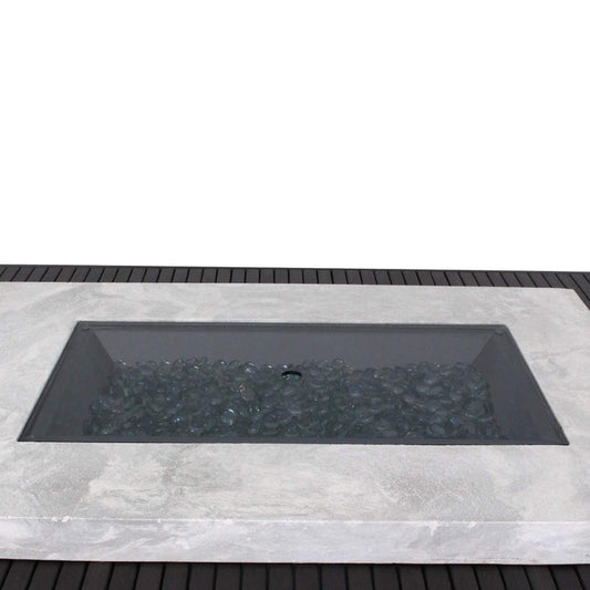 Outdoor Greatroom - 12x42 inch Grey Linear Glass Burner Cover