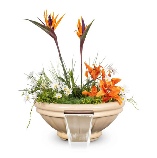 The Outdoor Plus - 36" Roma GFRC Concrete Planter & Water Bowl - OPT-ROMPW36