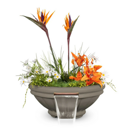 The Outdoor Plus - 36" Roma GFRC Concrete Planter & Water Bowl - OPT-ROMPW36