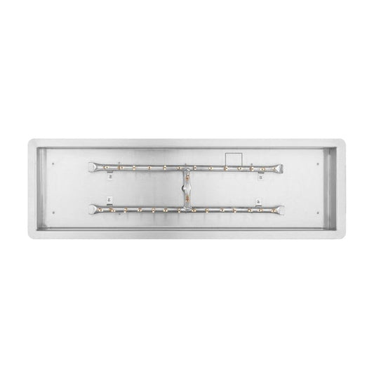 The Outdoor Plus Pan & Burner Kits The Outdoor Plus 12" x 24" Rectangular Drop-in Pan & 6" x 18" Stainless Steel 'H' Burner | OPT-PB1224