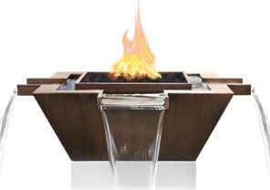 The Outdoor Plus Water Bowl The Outdoor Plus - Maya Hammered Copper Fire & Water Bowl, 4-Way Spill I OPT-XXFW4W