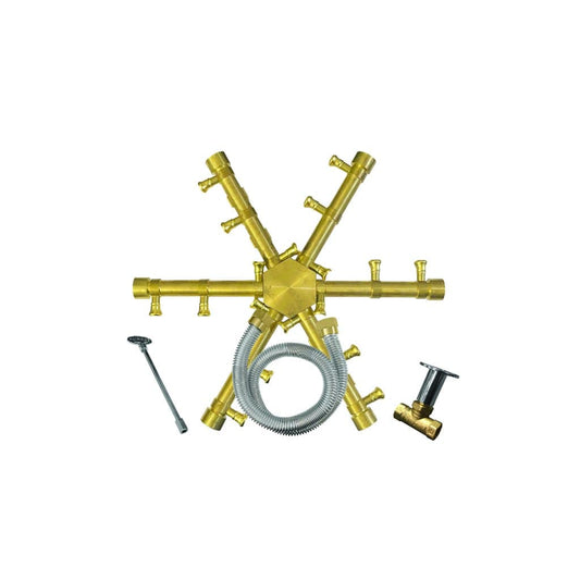 Firegear - 21" Brass Liquid Propane Burning Spur Kit - FG-PSBR-BS21-LPK
