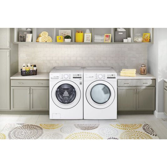 LG - 4.5 CF Front Load Washer (WM3400CW) & 7.4 CF Gas Dryer (DLG3401W) - WM3400CW-G-KIT