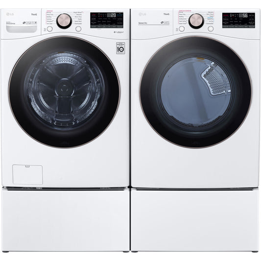 LG - 4.5 CF Front Load Washer (WM4000HWA) & 7.4 CF Electric Dryer (DLEX4000W) - WM4000HWA-E-KIT