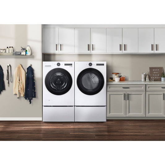 LG - 4.5 CF Front Load Washer (WM5500HWA) & 7.4 CF Electric Dryer (DLEX5500W) - WM5500HWA-E-KIT