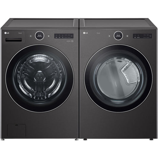 LG - 5.0 CF Front Load Washer (WM6700HBA) + 7.4 CF Electric Dryer (DLEX6700B) - WM6700HBA-E-KIT