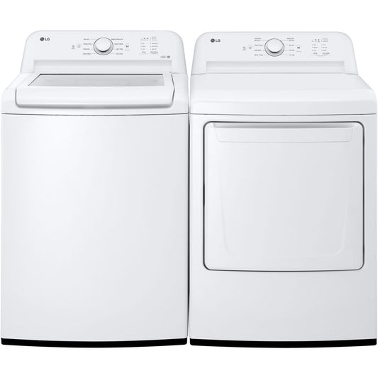 LG - 4.1 CF Top Load Washer (WT6105CW) & 7.3 CF Electric Dryer (DLE6100W) - WT6105CW-E-KIT