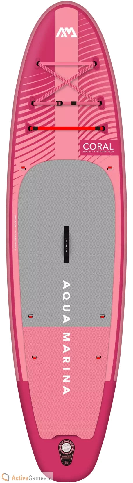 Aqua Marina - Coral (Raspberry) - Advanced All-around iSUP, 3.1m/12cm, with carbon/fiberglass hybrid PASTEL paddle, coil leash and carry strap | BT-23COPR