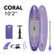Aqua Marina - Coral (Night Fade) - Advanced All-around iSUP, 3.1m/12cm, with carbon/fiberglass hybrid PASTEL paddle, coil leash and carry strap | BT-23COPN