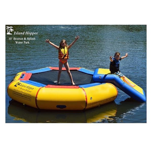 Island Hopper Water Trampolines - 10' "Bounce & Splash & Bouncer Slide" - Water Park - 10'BNS-WP