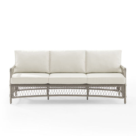 Crosley Furniture - Thatcher Outdoor Wicker Sofa Creme/Driftwood