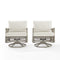 Crosley Furniture - Thatcher 2Pc Outdoor Wicker Swivel Rocker Chair Set Creme/Driftwood - 2 Swivel Rockers