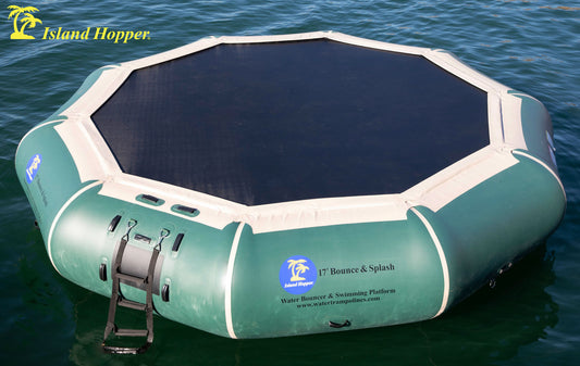 Island Hopper Water Trampolines - 17' Island Hopper "Bounce & Splash" - Recreational Grade (Yellow or Green)