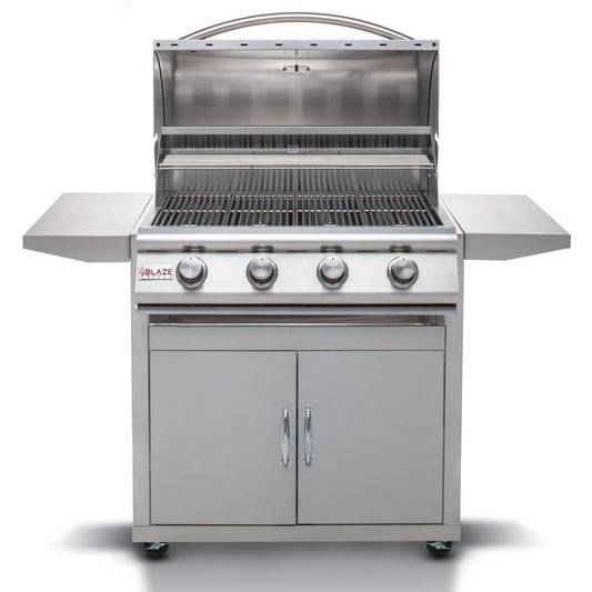 Blaze - Prelude LBM Gas Grill | 32-inch 4-Burner Grill Freestanding | BLZ-4LBM+BLZ-4-CART