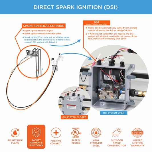 Outdoor Greatroom - 30" Round Crystal Fire Plus Gas Burner with Direct Spark Ignition (NG) - CFP30DSING