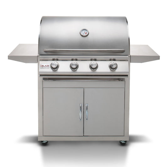 Blaze - Prelude LBM Gas Grill | 32-inch 4-Burner Grill Freestanding | BLZ-4LBM+BLZ-4-CART