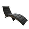HomeRoots Chaise Lounge - 65" Faux Wicker with Dark Grey Cushions