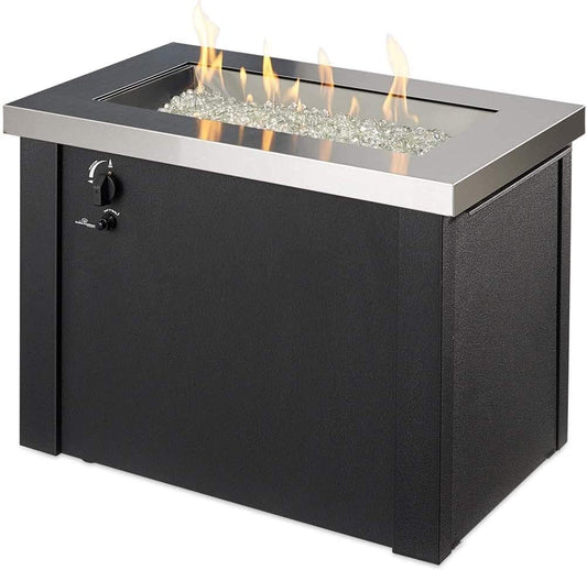 Outdoor Greatroom - Stainless Steel Providence Rectangular Gas Fire Pit Table - PROV-1224-SS