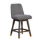 Armen Living - Amalie Swivel Bar or Counter Stool in Grey Oak Wood Finish with Grey Boucle Fabric - 840254332010