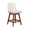 Armen Living - Amalie Swivel Bar or Counter Stool in Brown Oak Wood Finish with Beige Fabric - 840254332072