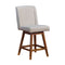 Armen Living - Stancoste Swivel Bar or Counter Stool in Brown Oak Wood Finish with Taupe Fabric - 840254332119