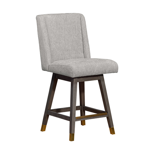 Armen Living - Stancoste Swivel Bar or Counter Stool in Grey Oak Wood Finish with Mocha Fabric - 840254332133