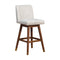 Armen Living - Basila Swivel Bar or Counter Stool in Brown Oak Wood Finish with Beige Fabric - 840254332188