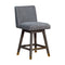 Armen Living - Basila Swivel Bar or Counter Stool in Grey Oak Wood Finish with Grey Fabric - 840254332232