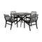 Armen Living - Sachi and Brighton 5 Piece Dining Set in Eucalyptus Wood with Rope - 840254332409