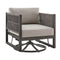 Armen Living - Cuffay Outdoor Patio Swivel Lounge Chair in Aluminum with Rope and Cushions - 840254332461