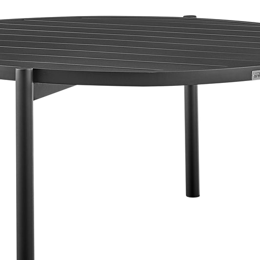 Armen Living - Tiffany Outdoor Patio Ruond Coffee Table in Black Aluminum - 840254332577