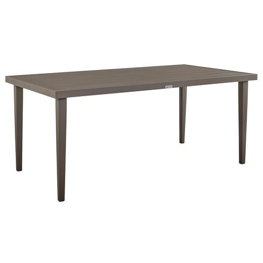 Armen Living - Silvana Outdoor Aluminum Gray Rectangle Dining Table - 840254332928