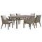 Armen Living - Silvana 7 Piece Gray Aluminum Outdoor Dining Set with Gray Fabric - 840254332942