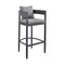 Armen Living - Argiope Outdoor Patio Counter or Bar Height Bar Stool in Aluminum with Grey Cushions - 840254332966