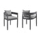 Armen Living - Argiope Outdoor Patio Dining Chairs in Aluminum with Grey Cushions - Set of 2 - 840254332997