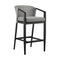 Armen Living - Aileen Outdoor Patio Counter or Bar Height Bar Stool in Aluminum and Wicker with Grey Cushions - 840254333185