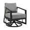Armen Living - Aileen Outdoor Patio Swivel Lounge Chair in Aluminum with Grey Cushions - 840254333246