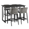 Armen Living - Aileen Outdoor Patio 5-Piece Bar Table Set in Aluminum with Grey Cushions - 840254333338