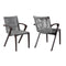 Armen Living - Nabila Outdoor Dark Eucalyptus Wood and Grey Rope Dining Chairs - Set of 2 - 840254333420
