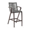 Armen Living - Nabila Outdoor Dark Eucalyptus Wood and Grey Rope Counter and Bar height Stool - 840254333451