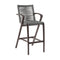 Armen Living - Nabila Outdoor Dark Eucalyptus Wood and Grey Rope Counter and Bar height Stool - 840254333468
