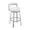 Armen Living - Neura Swivel Counter or Bar Stool in Metal with Faux Leather - 840254333536