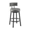 Armen Living - Dalza Swivel Counter or Bar Stool in Metal with Faux Leather - 840254333543
