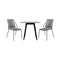 Armen Living - Sydney and Clip 3 Piece Outdoor Patio 36" Dining Set in Black Eucalyptus Wood and Grey Rope - 840254333772