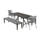 Armen Living - Koala Clip and Camino 5 Piece Outdoor Dining Set in Dark Eucalyptus with Grey Rope - 840254333819