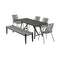 Armen Living - Koala Clip and Camino 6 Piece Outdoor Dining Set in Dark Eucalyptus with Grey Rope - 840254333826